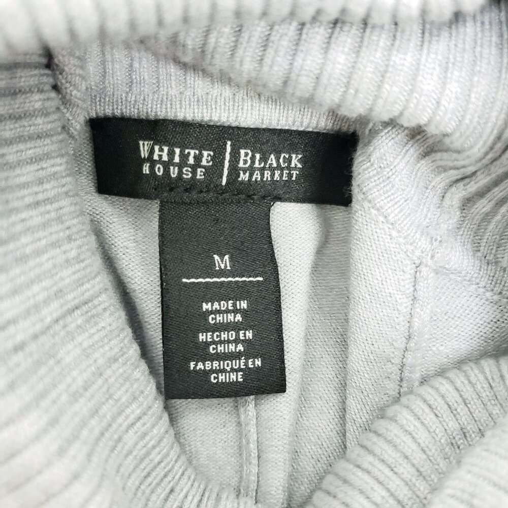 White House Black Market Gray Turtleneck Sweater With Back Pleat Womens M - Picture 5 of 6